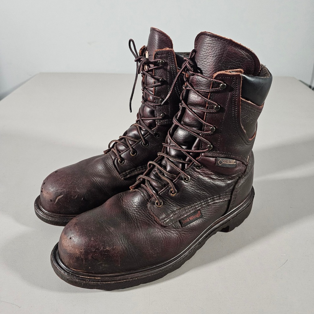 Red Wing 2412 Work Boots Mens 10.5 Brown Gore-Tex Waterproof Safety Toe USA Made